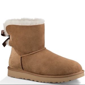 UGG Mini Bailey Bow II Suede Ankle Boots